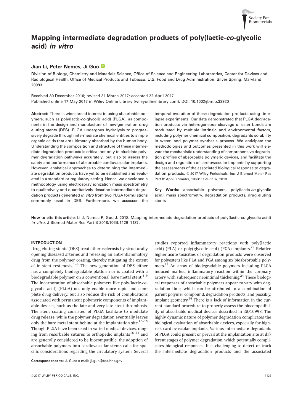 Mapping Intermediate Degradation Products of Poly(Lactic‐Co‐Glycolic