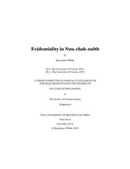 Evidentiality in Nuu-Chah-Nulth