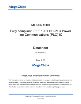 MLKHN1500 Fully Compliant IEEE 1901 HD-PLC Power Line Communications (PLC) IC