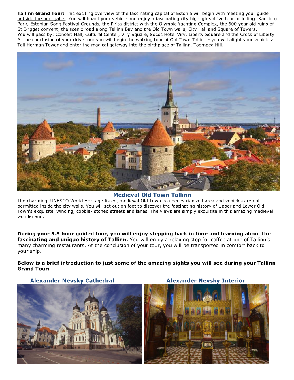 Medieval Old Town Tallinn Alexander Nevsky Cathedral