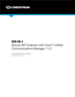 CCS-UC-1 Secure SIP Endpoint with Cisco UCM 11.0