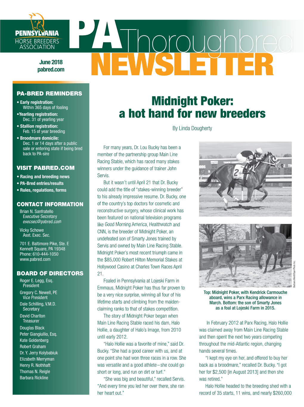 Pathoroughbred June 2018 Pabred.Com NEWSLETTER