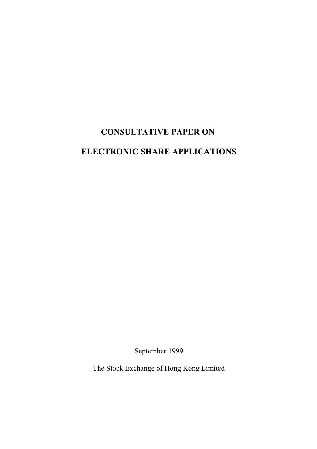 Consultative Paper On