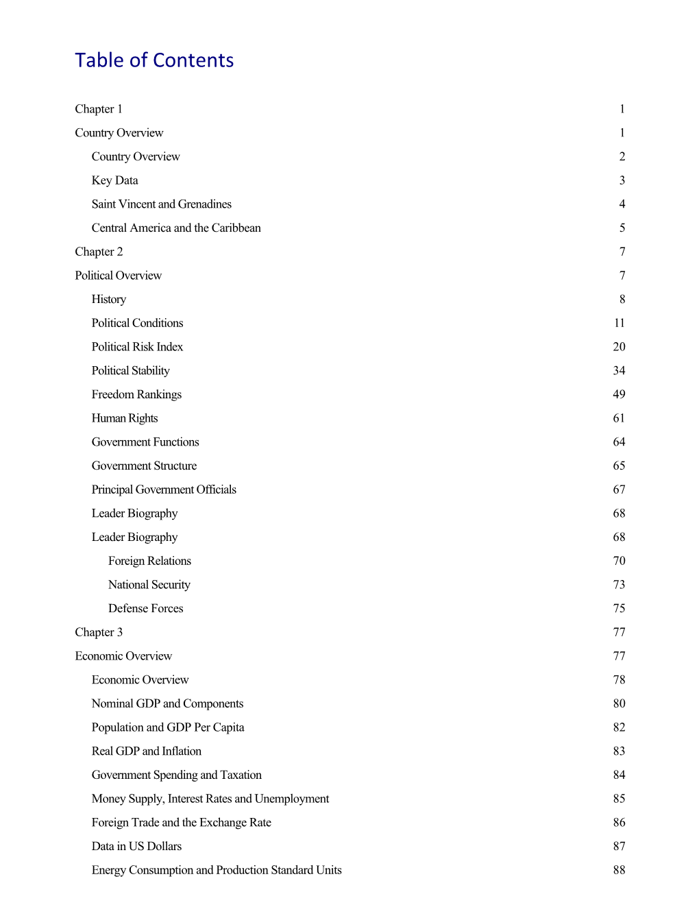 Table of Contents