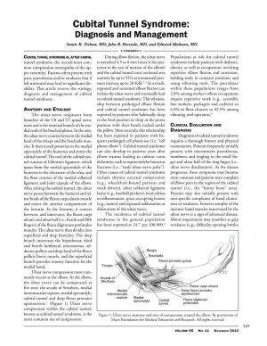 Cubital Tunnel Syndrome: Diagnosis and Management Samir K
