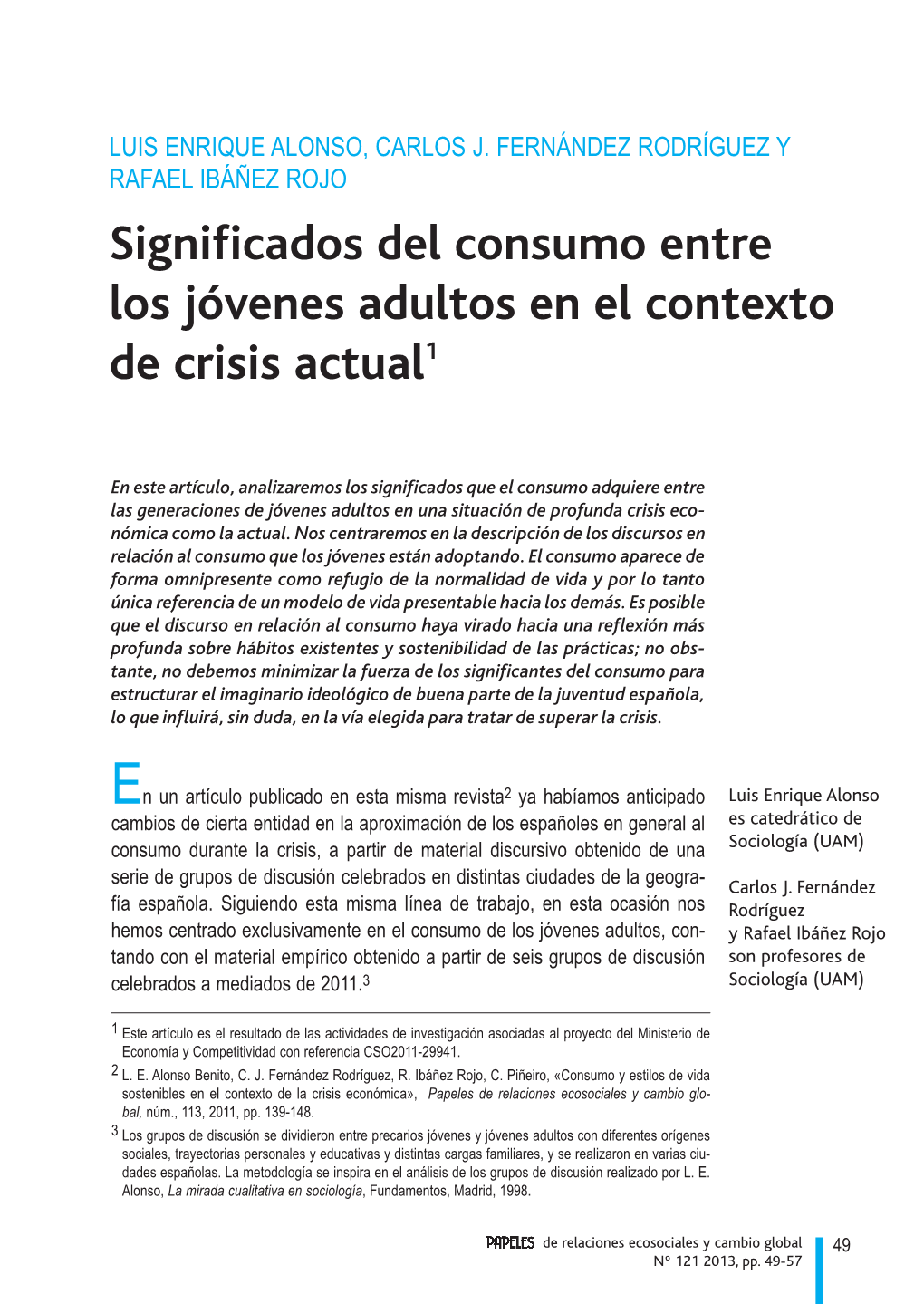 Significados Del Consumo Entre Los Jóvenes Adultos En El Contexto De Crisis Actual1