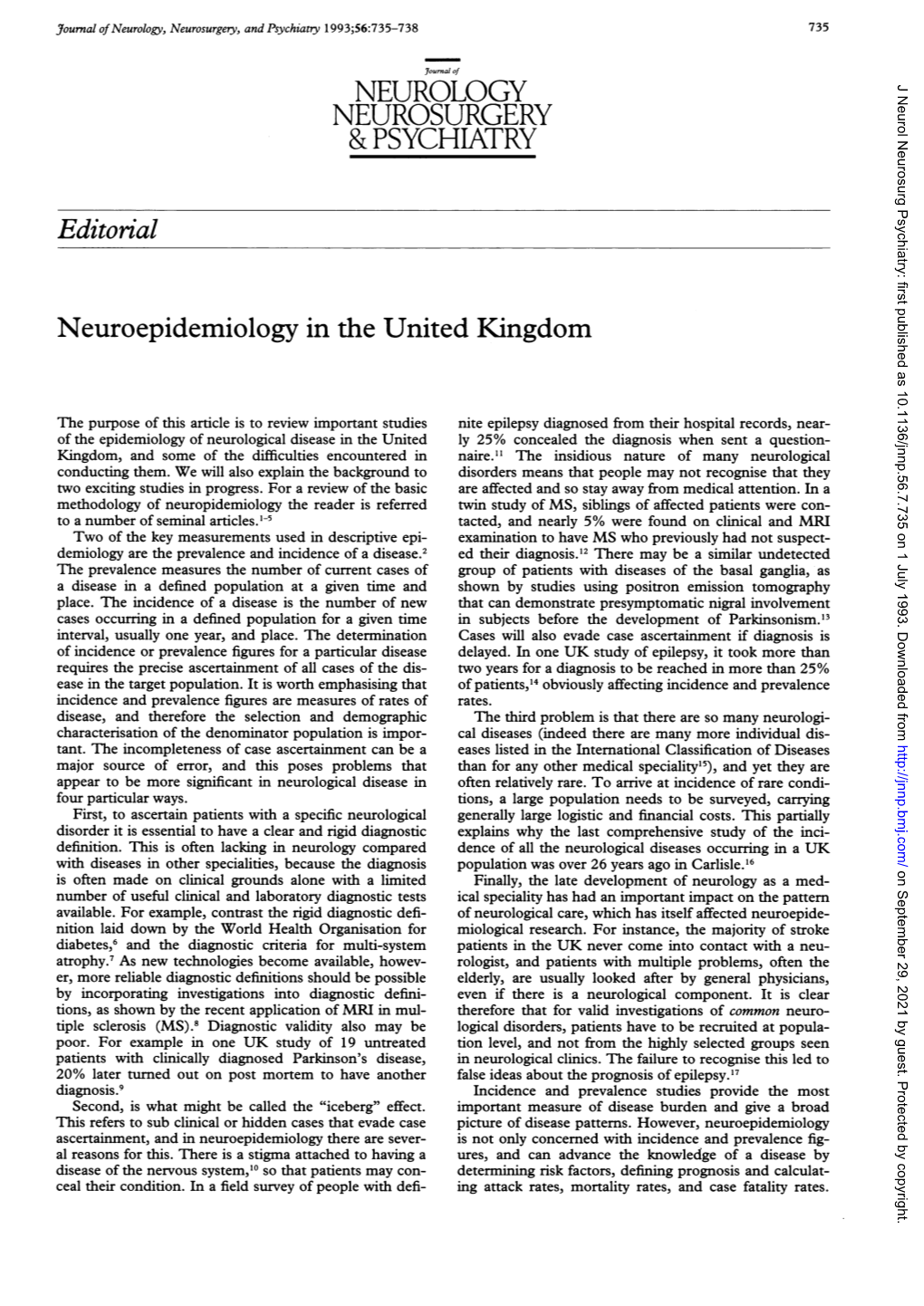 Neurology Neurosurgery & Psychiatry