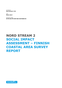 Nord Stream 2 Social Impact Assessment – Finnish Coastal Area Survey Report