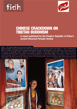 CHINESE CRACKDOWN on TIBETAN BUDDHISM a Report Published for the People’S Republic of China’S Second Universal Periodic Review