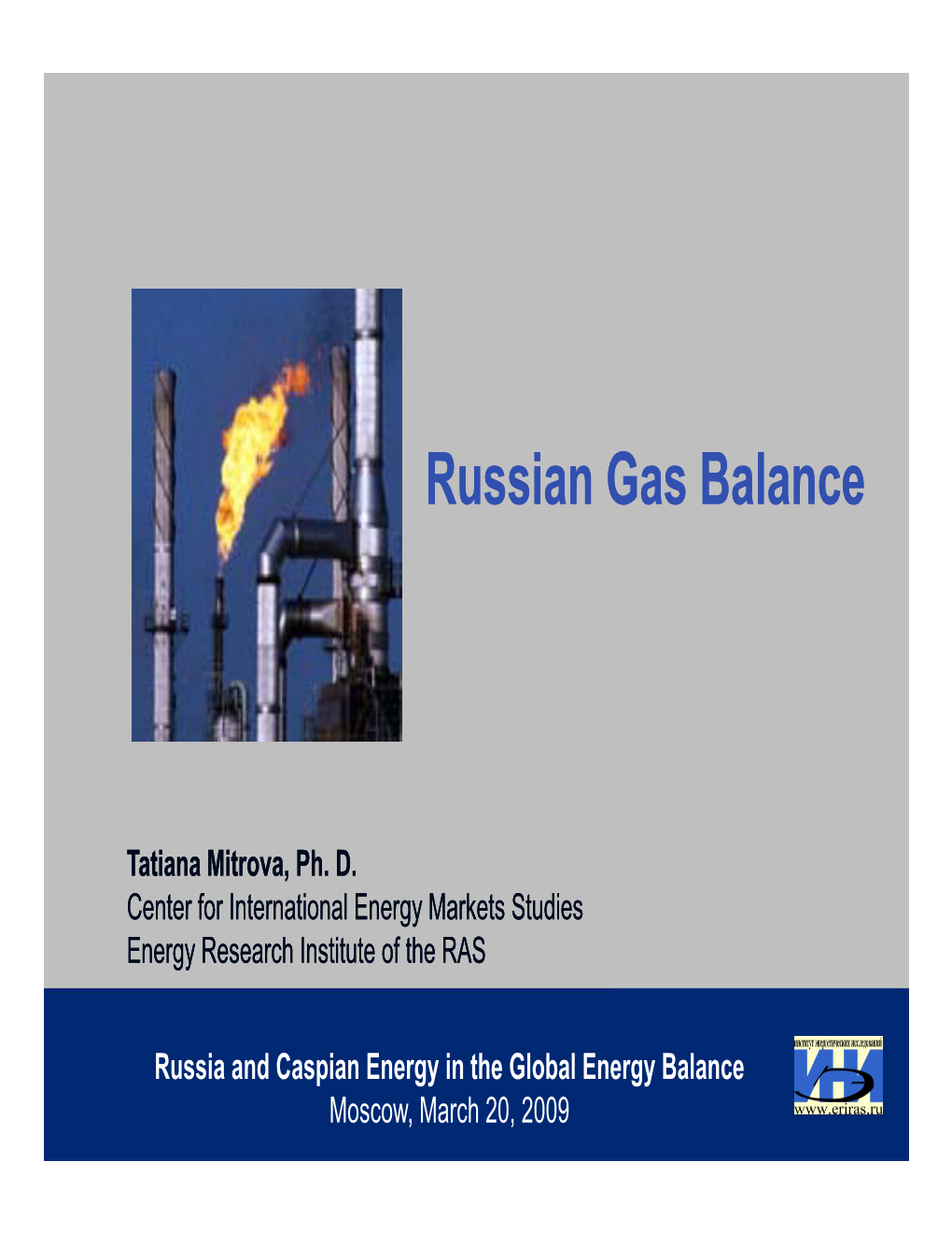 Russian Gas Balance