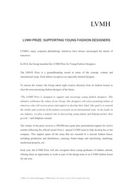 Lvmh Prize: Supporting Young Fashion Designers