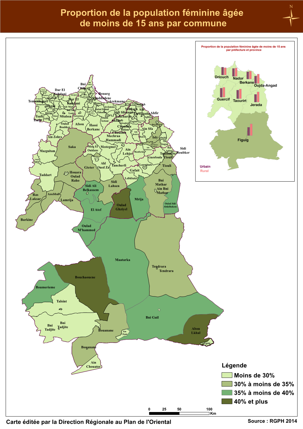 Proportion De La Population Féminine Âgée De Moins De 15 Ans Par Commune Ü