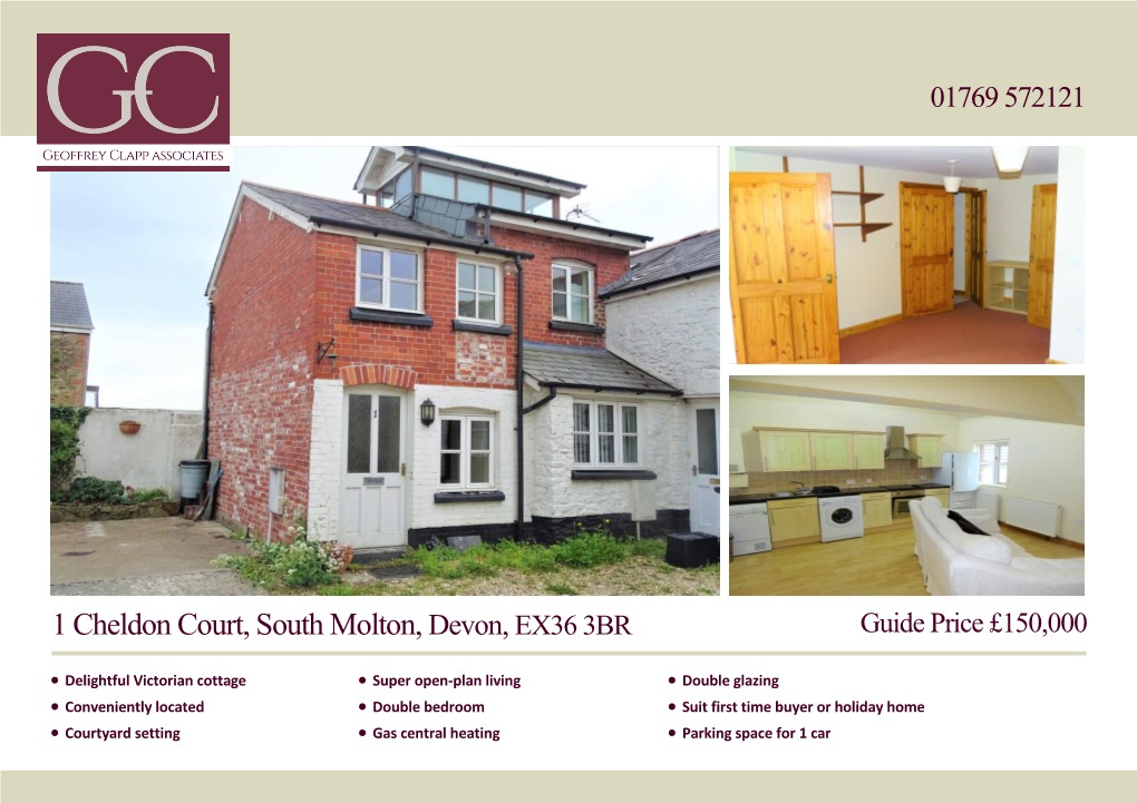 1 Cheldon Court, South Molton, Devon, EX36 3BR Guide Price £150,000