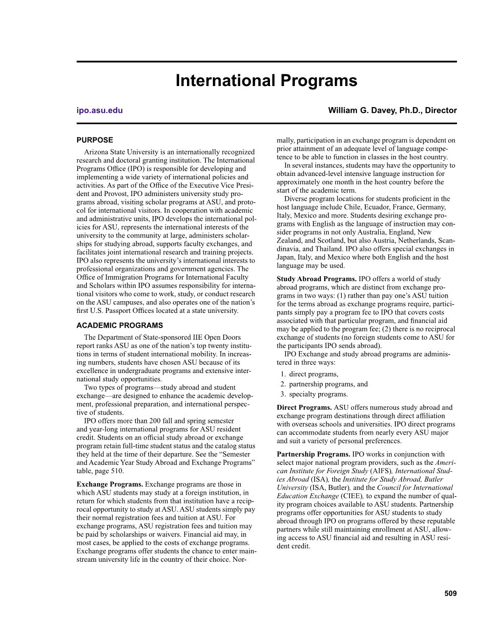 International Programs