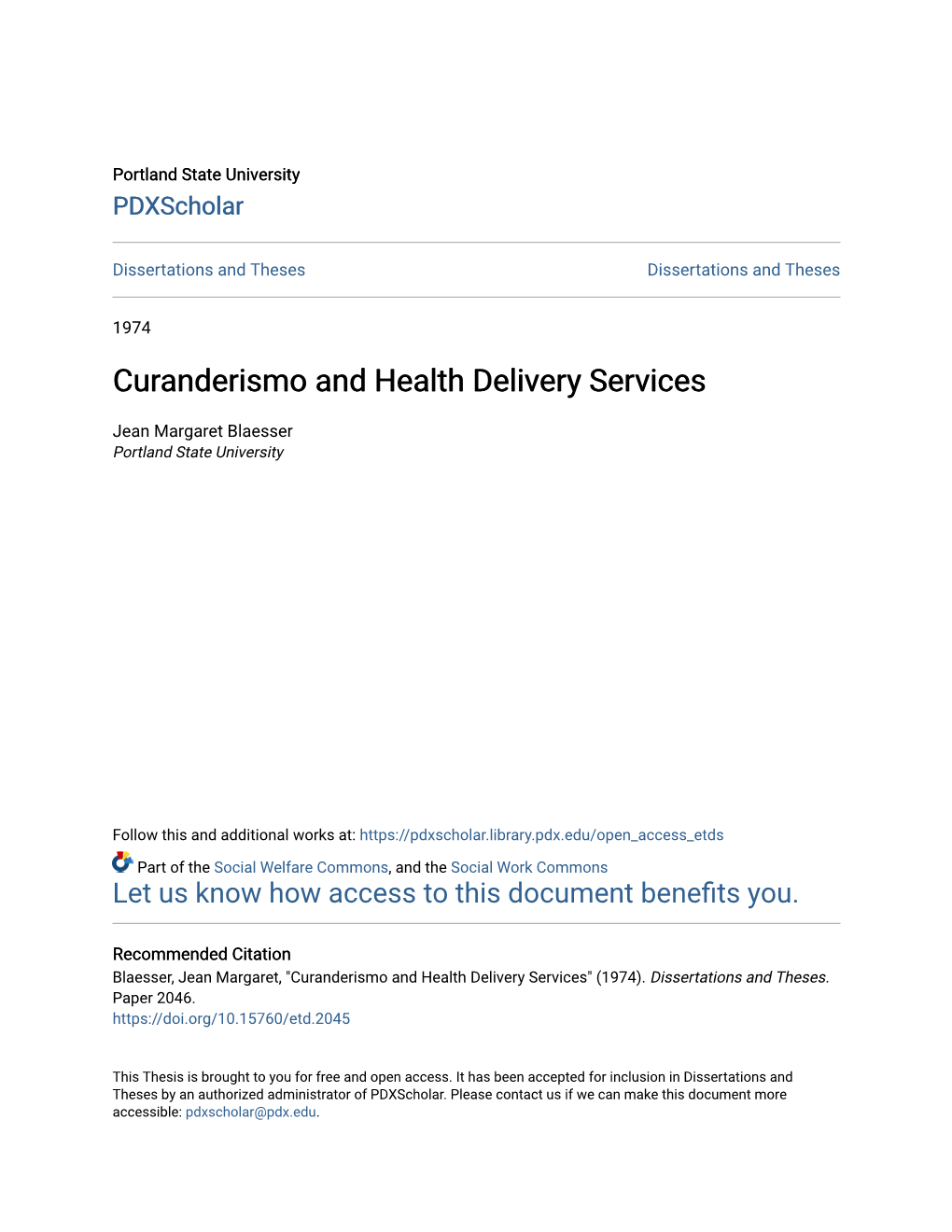 Curanderismo and Health Delivery Services