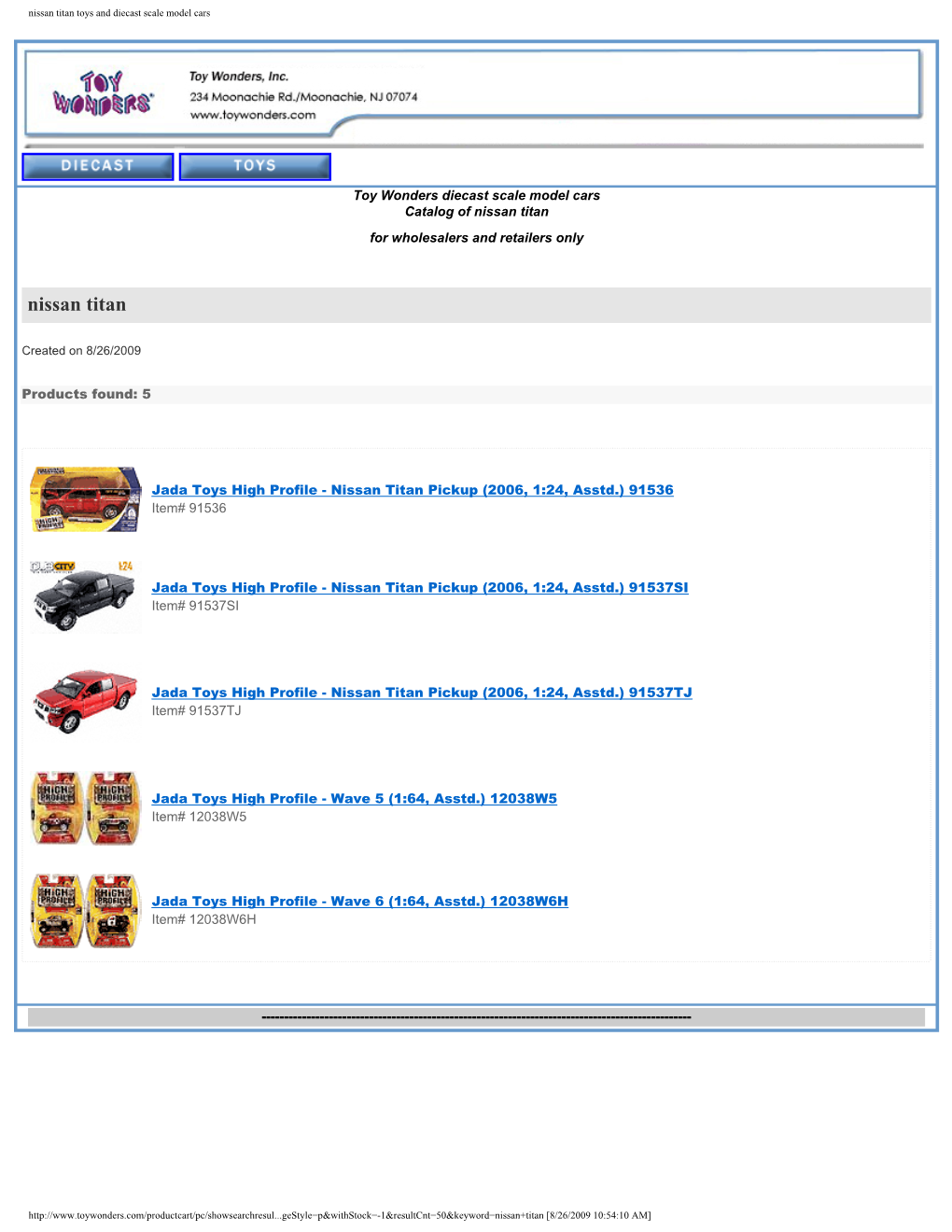 Nissan Titan Toys and Diecast Scale Model Cars