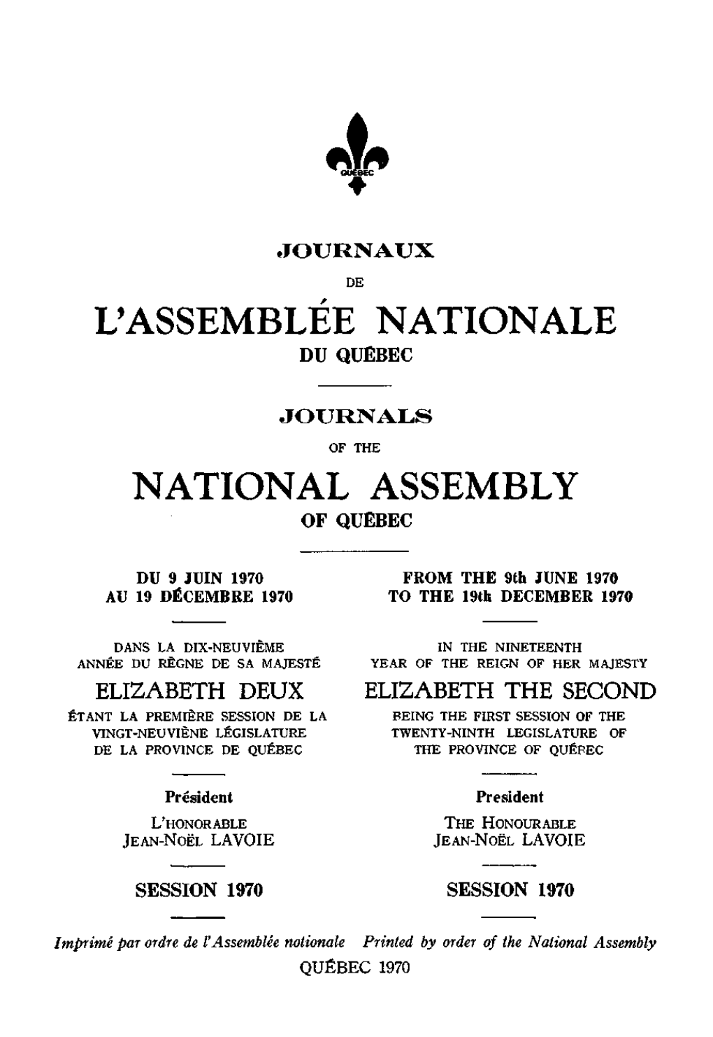 9 Juin Au 19 Décembre 1970