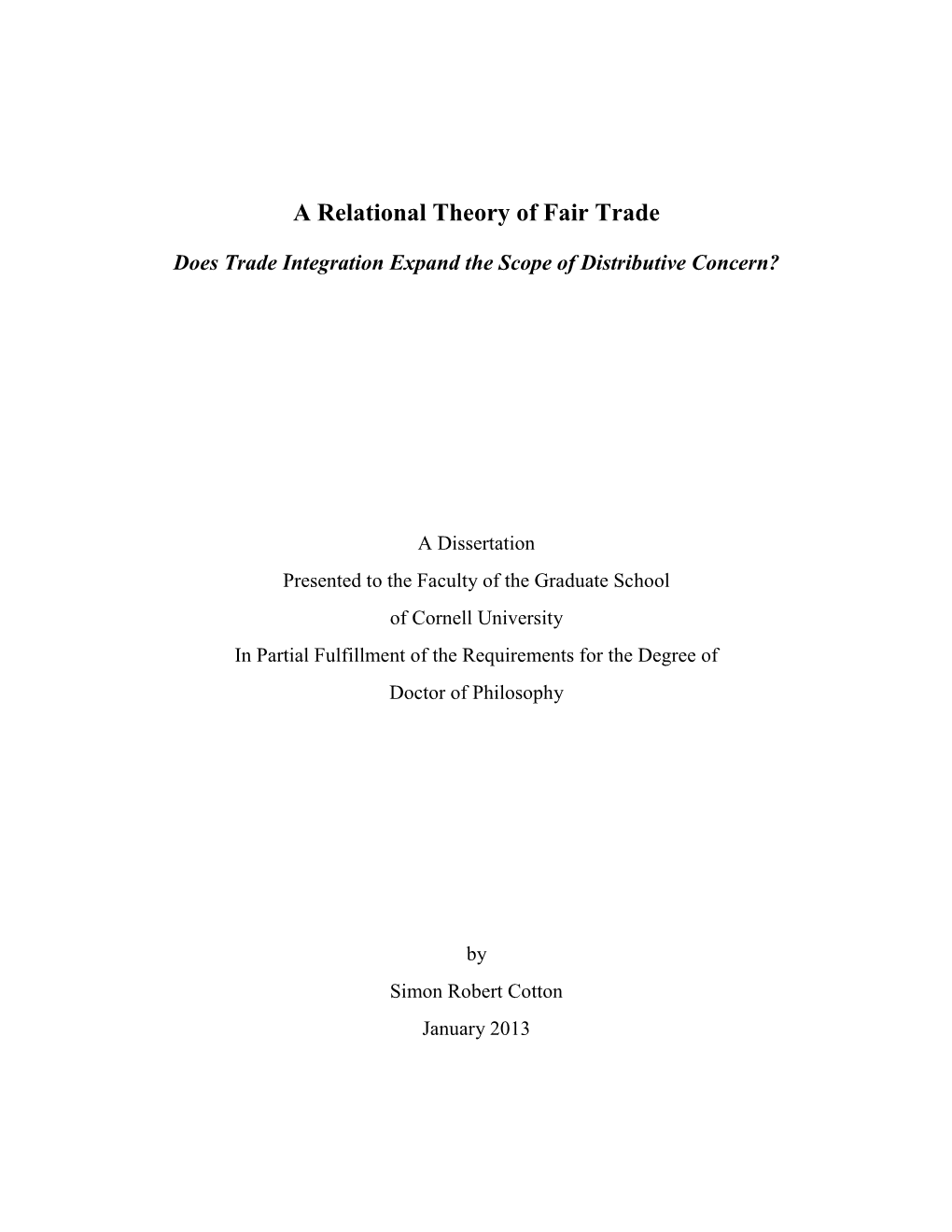 A Relational Theory of Fair Trade