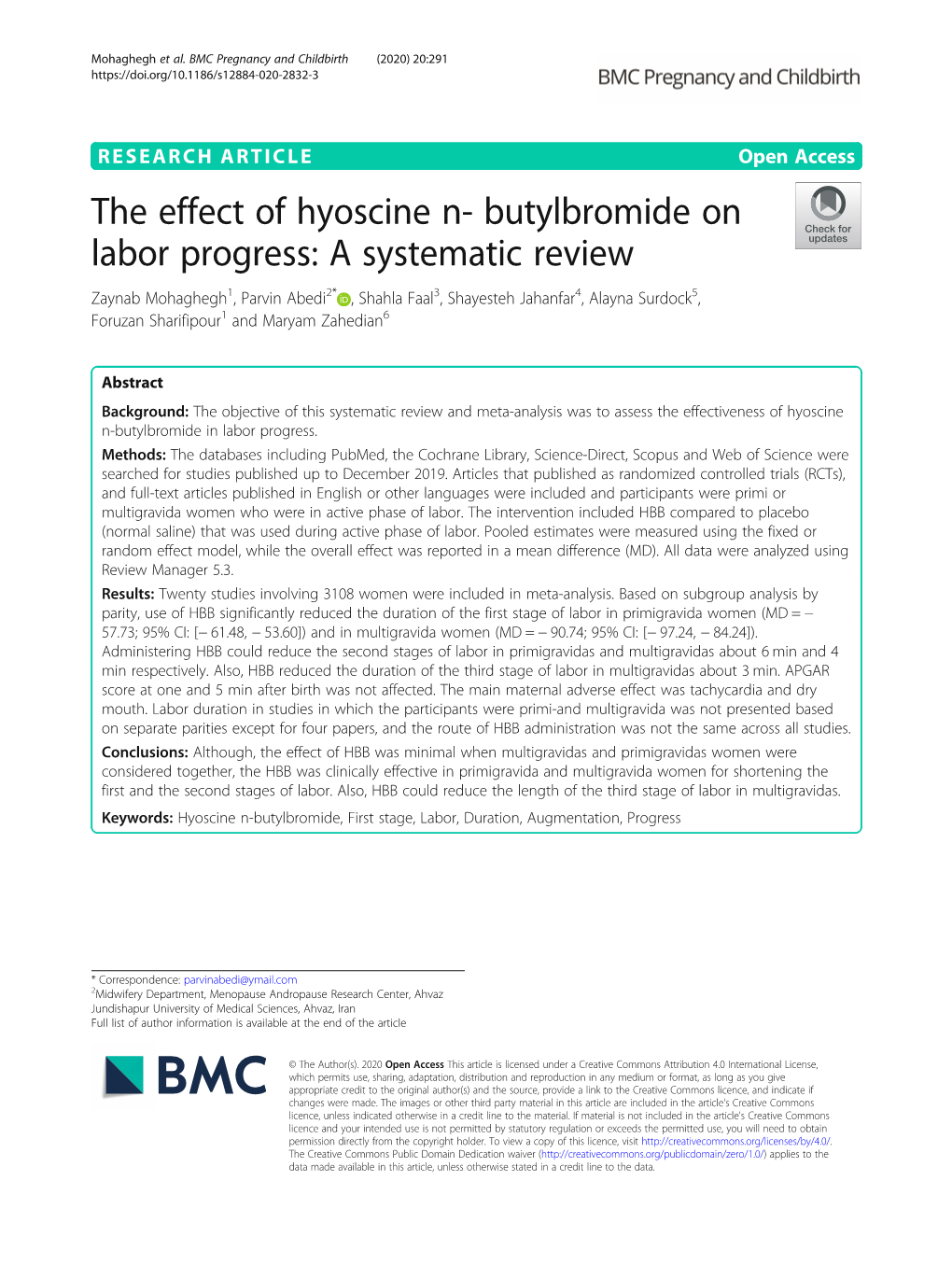 The Effect of Hyoscine N- Butylbromide On