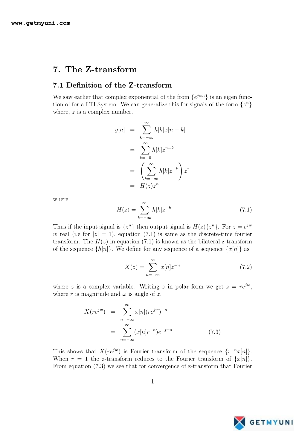 7. the Z-Transform