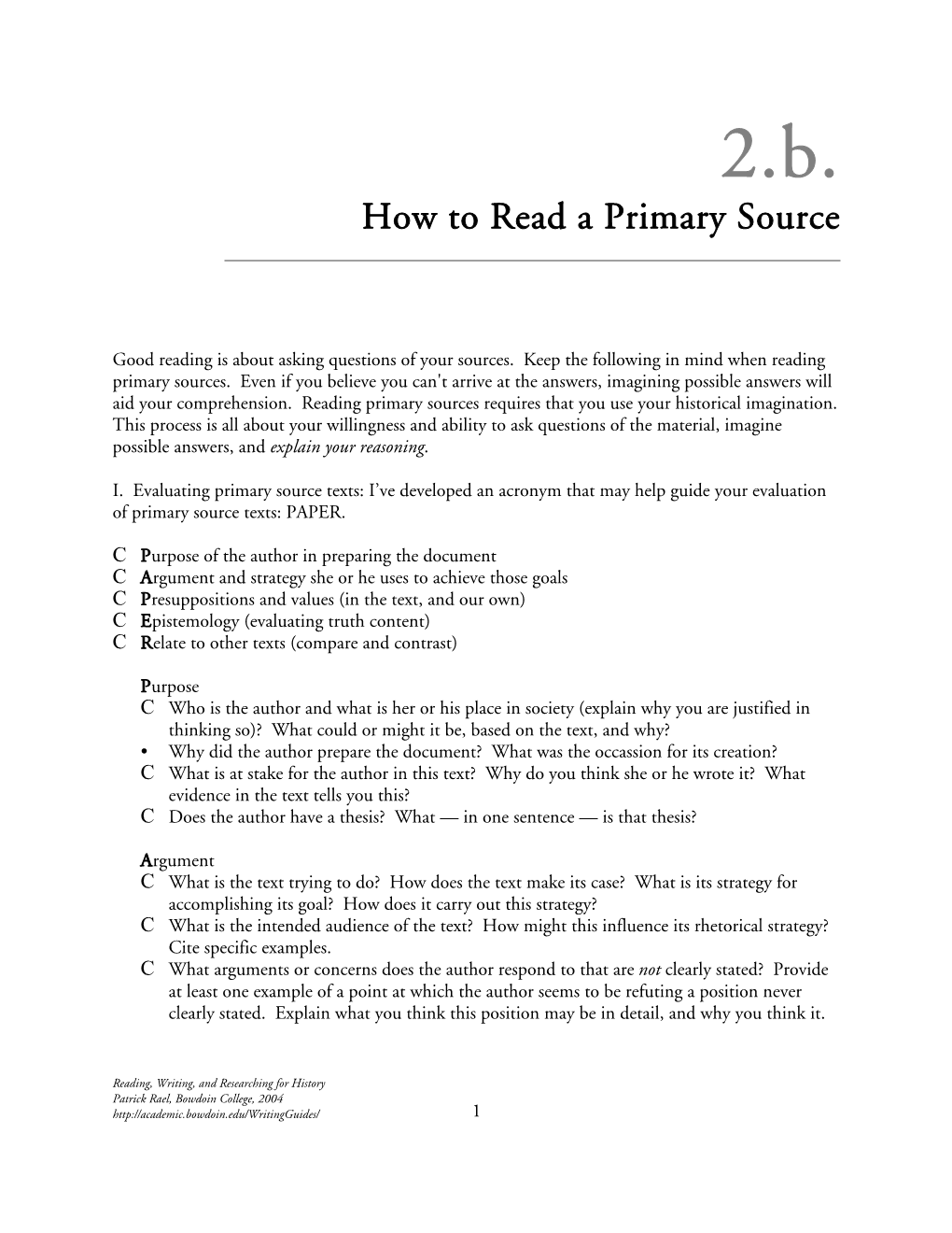 How to Read a Primary Source
