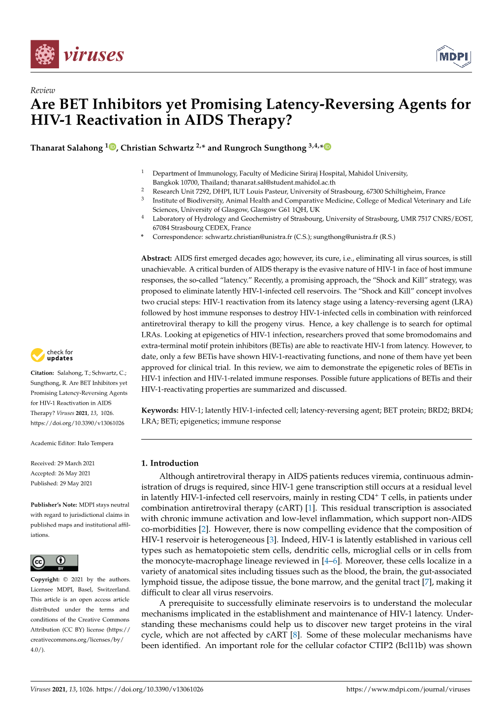Are BET Inhibitors Yet Promising Latency-Reversing Agents for HIV-1 Reactivation in AIDS Therapy?