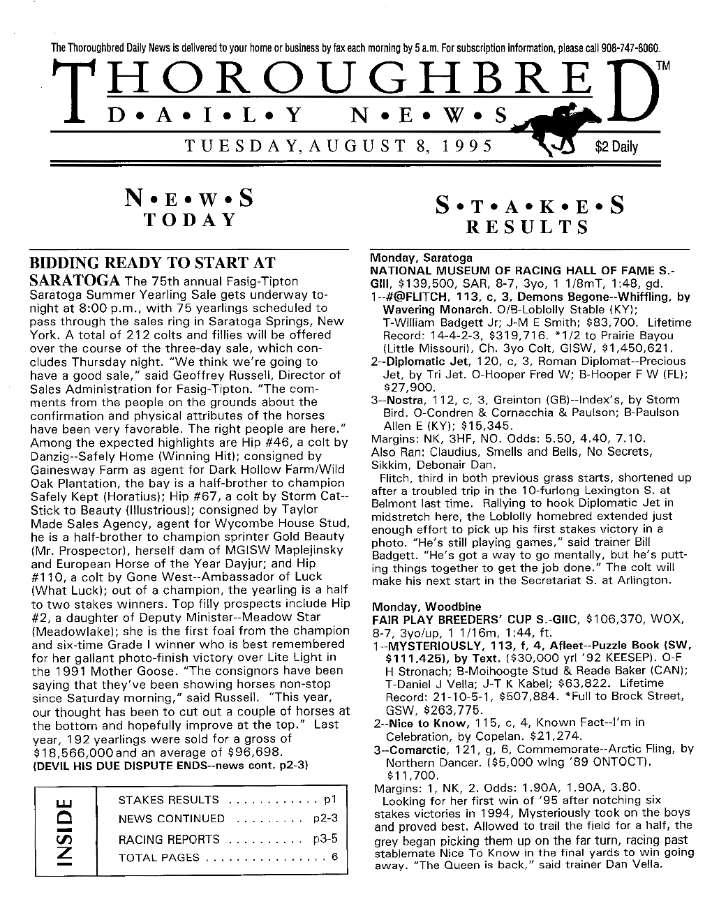 T~?I~~Un~~~Re Dm Tuesday, August 8, 1 9 9 5