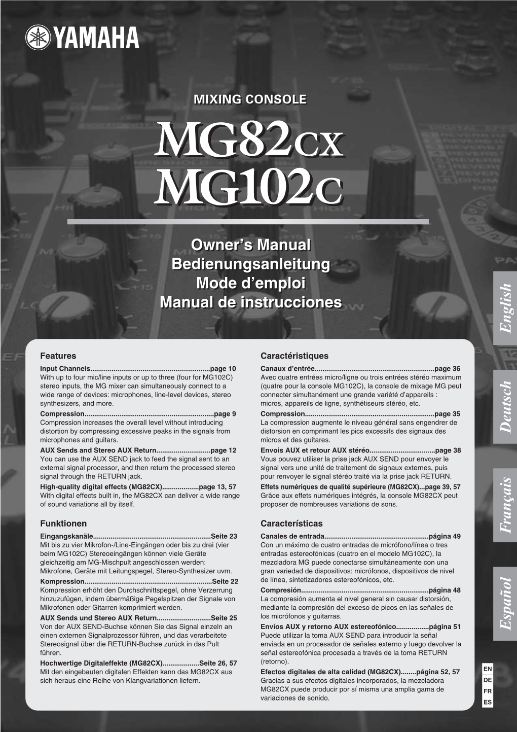 Mg82cx Mg102c Owner's Manual