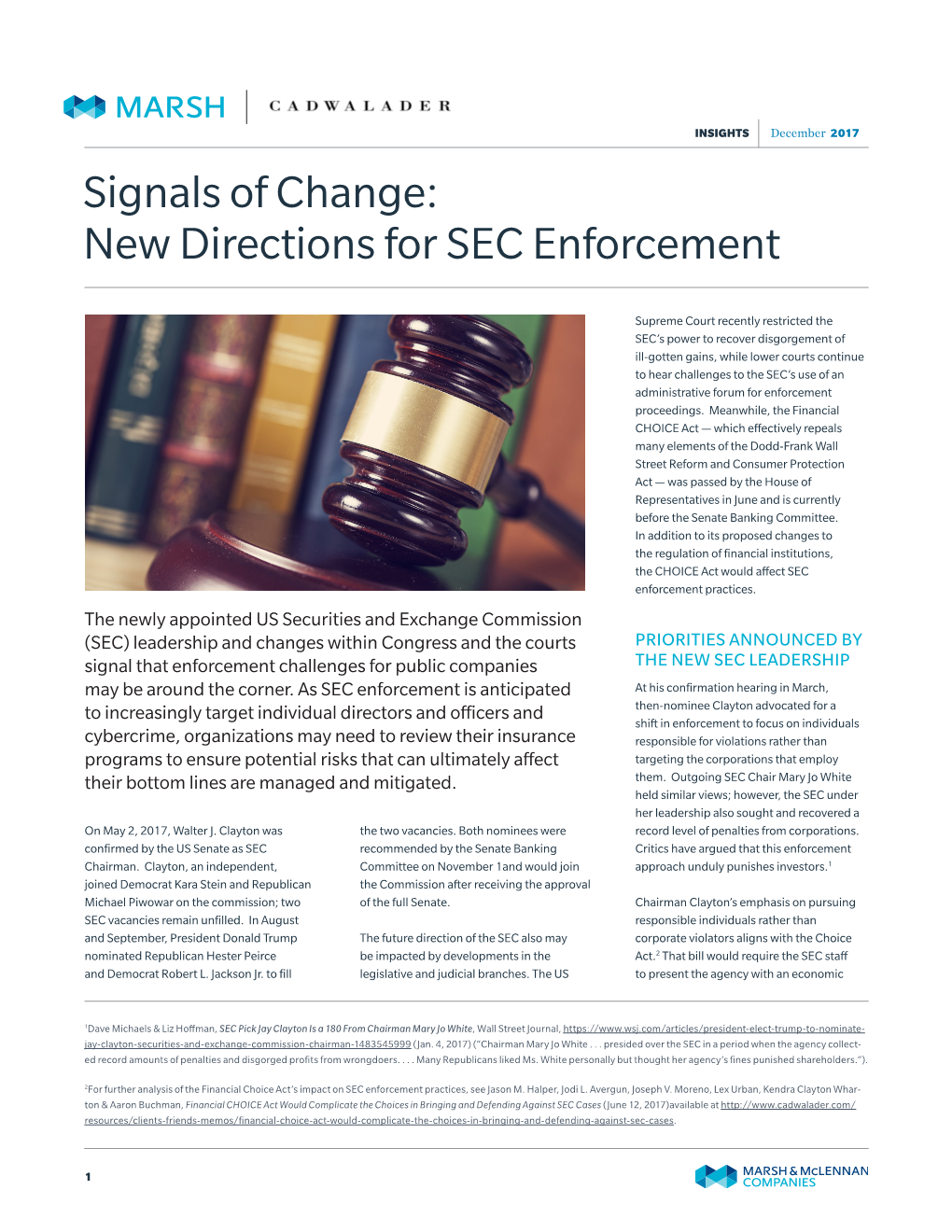 Signals of Change: New Directions for SEC Enforcement