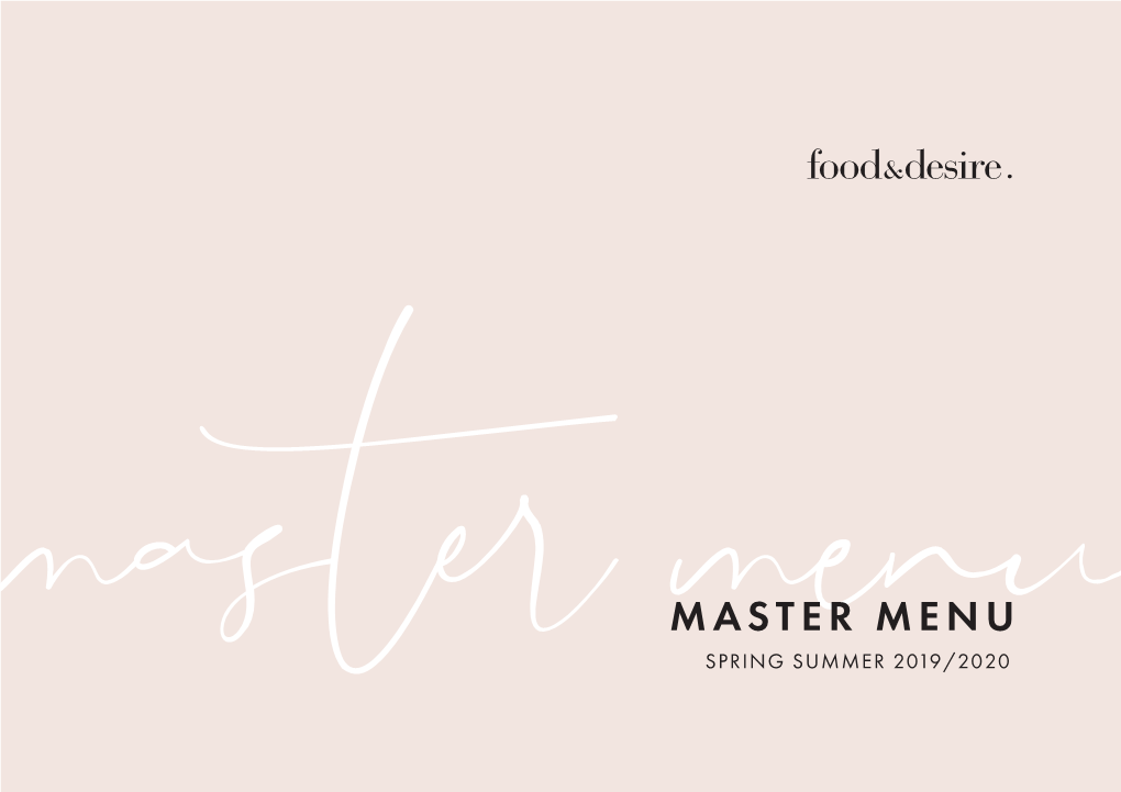 MASTER MENU Masterspring SUMMER Menu2019/2020 03