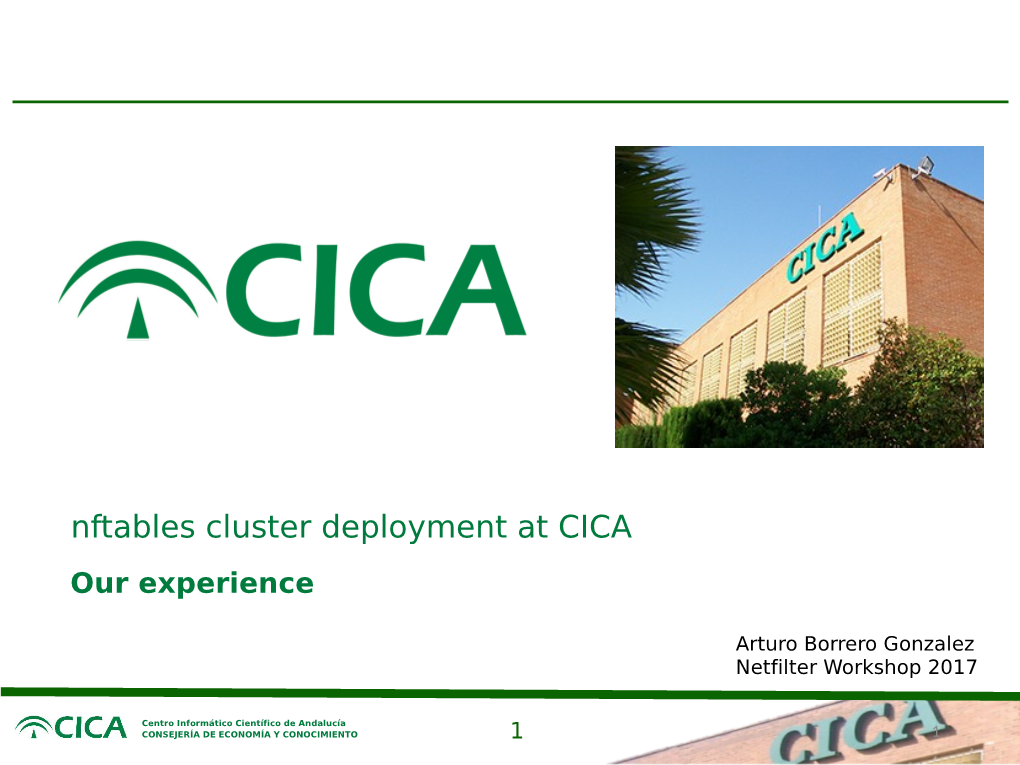 Nftables Cluster Deployment at CICA Our Experience