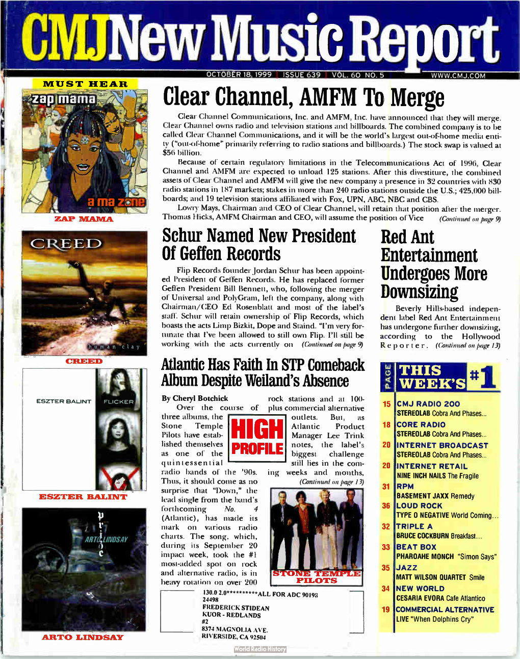 Civijnew Music Re Ort OCTOBER 18 1999 ISSUE 639 VOL