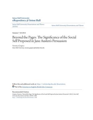 The Significance of the Social Self Proposed in Jane Austen's