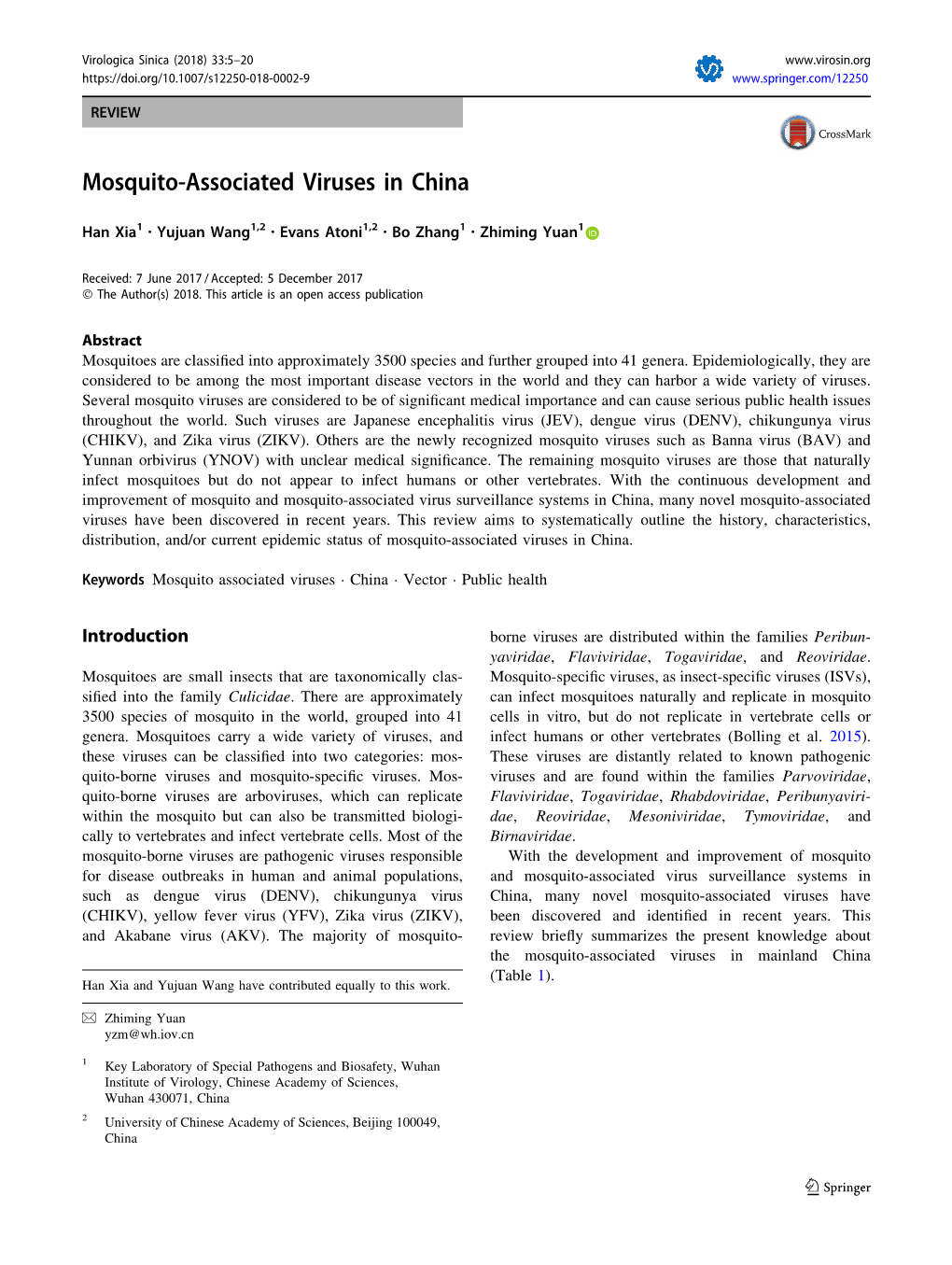 Mosquito-Associated Viruses in China