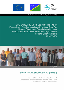 SPC-EU EDF10 Deep Sea Minerals Project