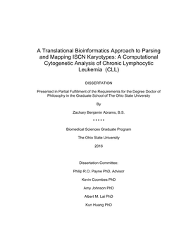 A Computational Cytogenetic Analysis of Chronic Lymphocytic Leukemia (CLL)