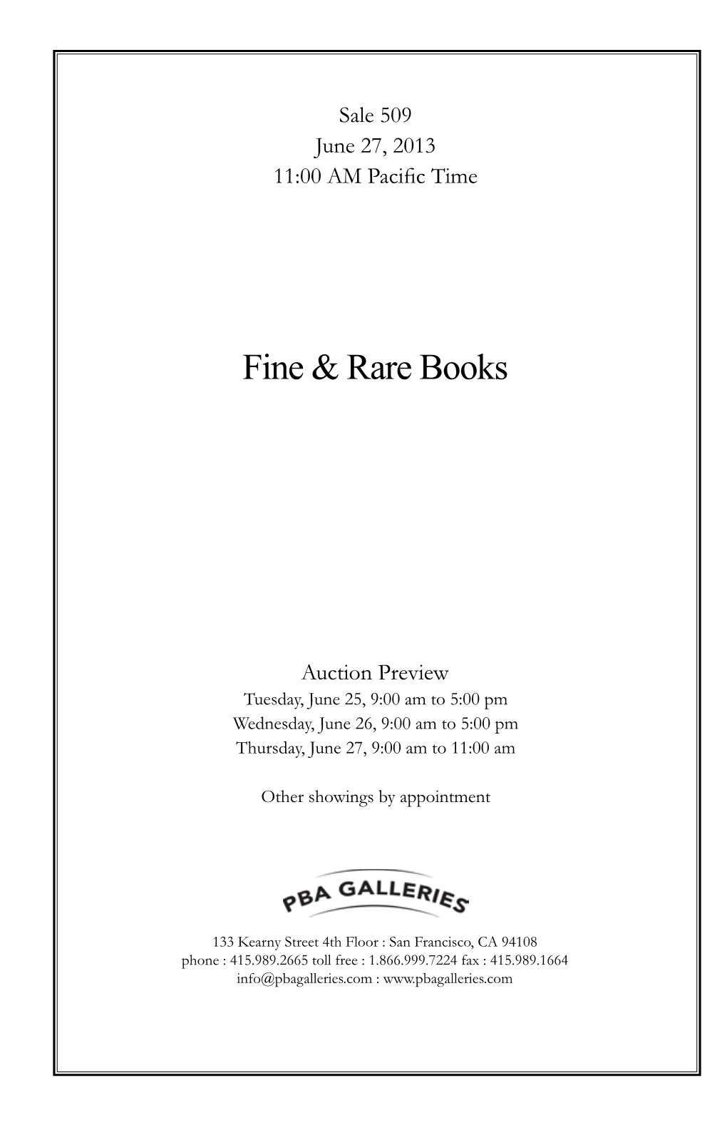 Fine & Rare Books