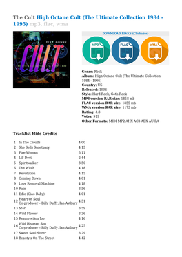 The Cult High Octane Cult (The Ultimate Collection 1984 - 1995) Mp3, Flac, Wma