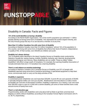 Disability in Canada: Facts and Figures