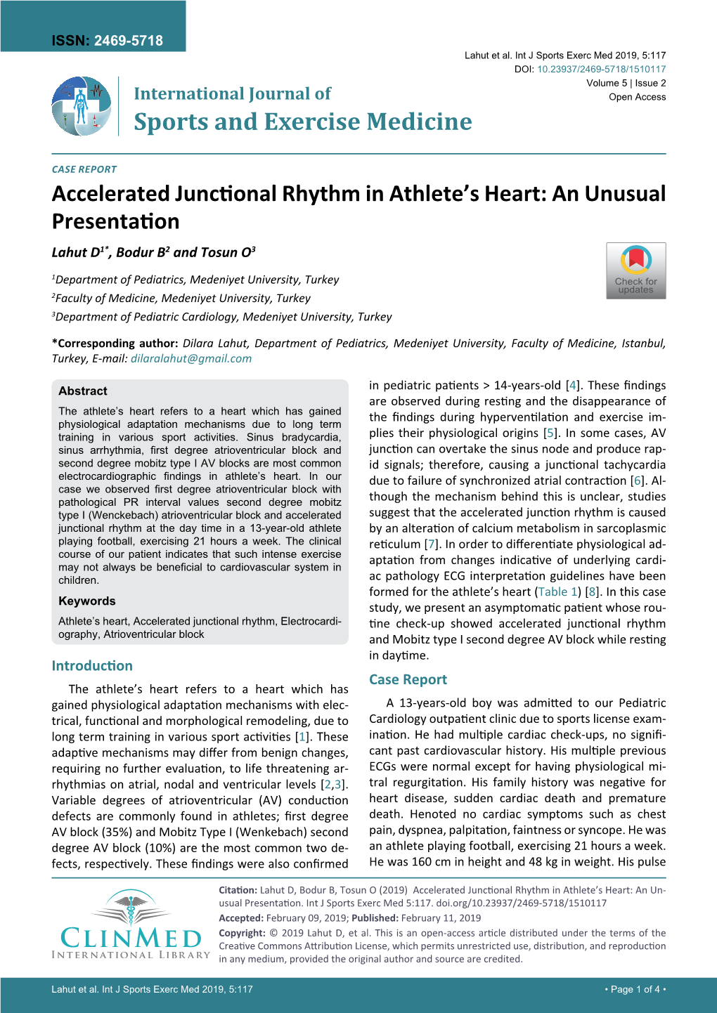 Accelerated Junctional Rhythm in Athlete's Heart: an Un-Usual