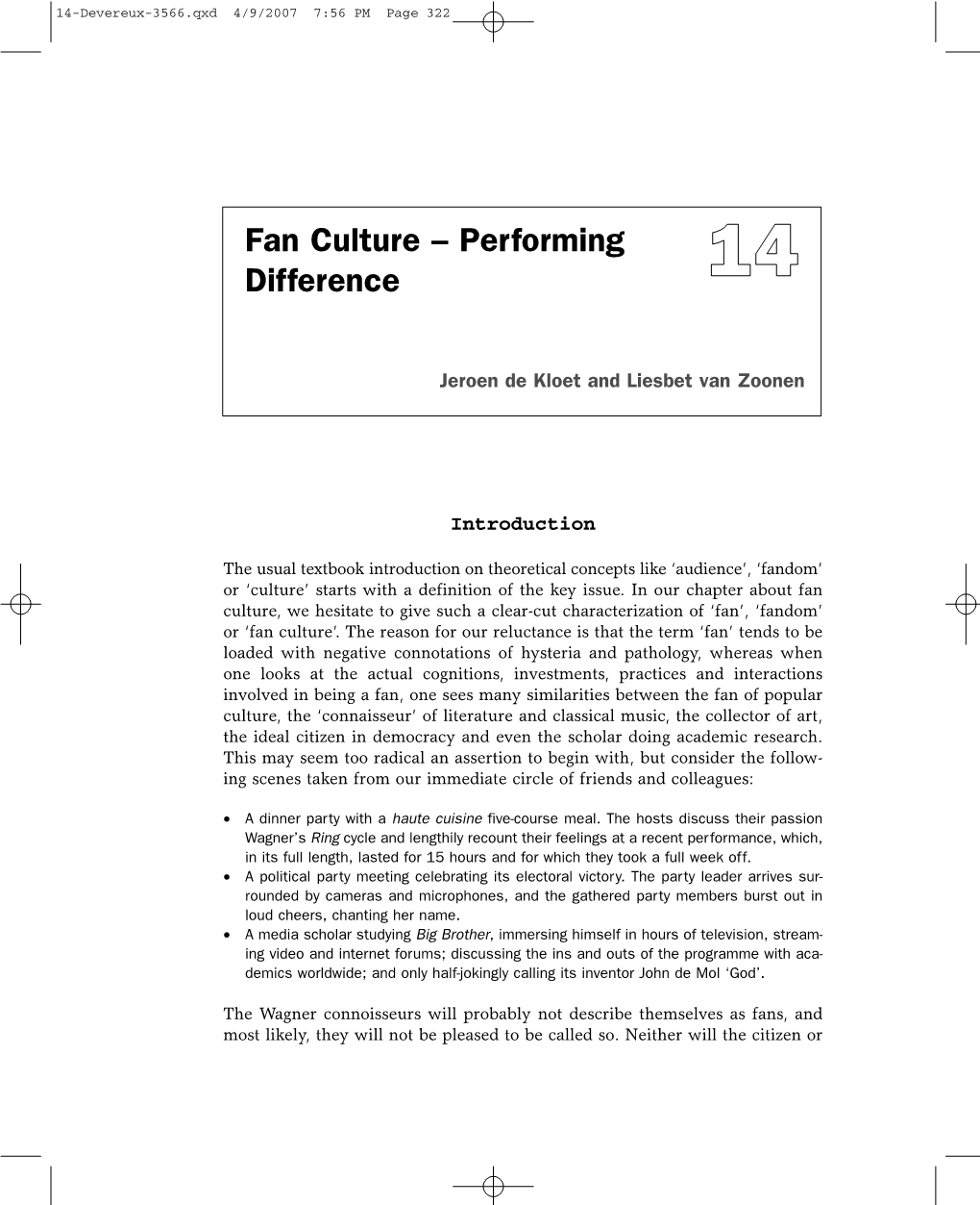 Fan Culture – Performing Difference 14
