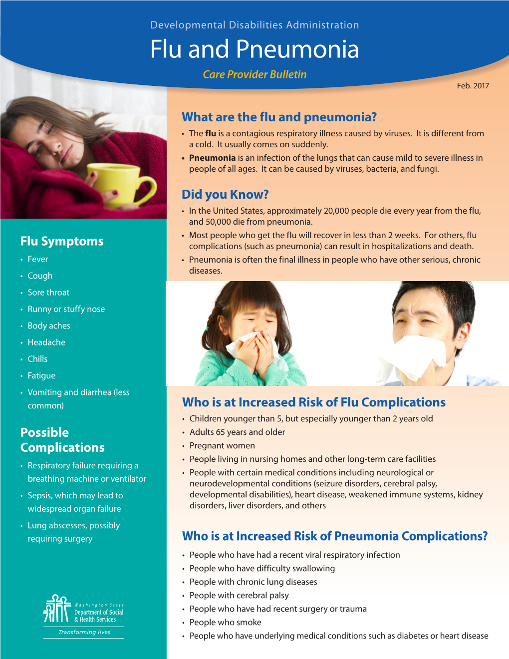 Flu and Pneumonia Care Provider Bulletin Feb