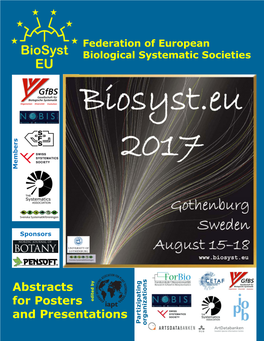 Federation of European Biological Systematic Societies Abstracts for Posters and Presentations