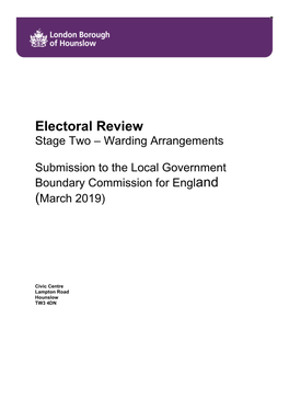 Electoral Review Stage Two – Warding Arrangements