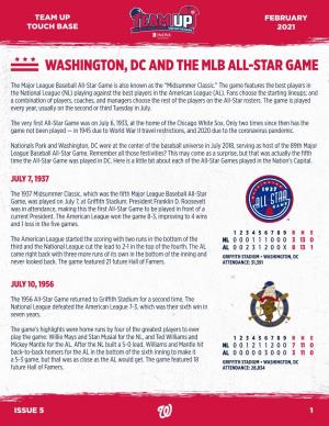Washington, Dc and the Mlb All-Star Game