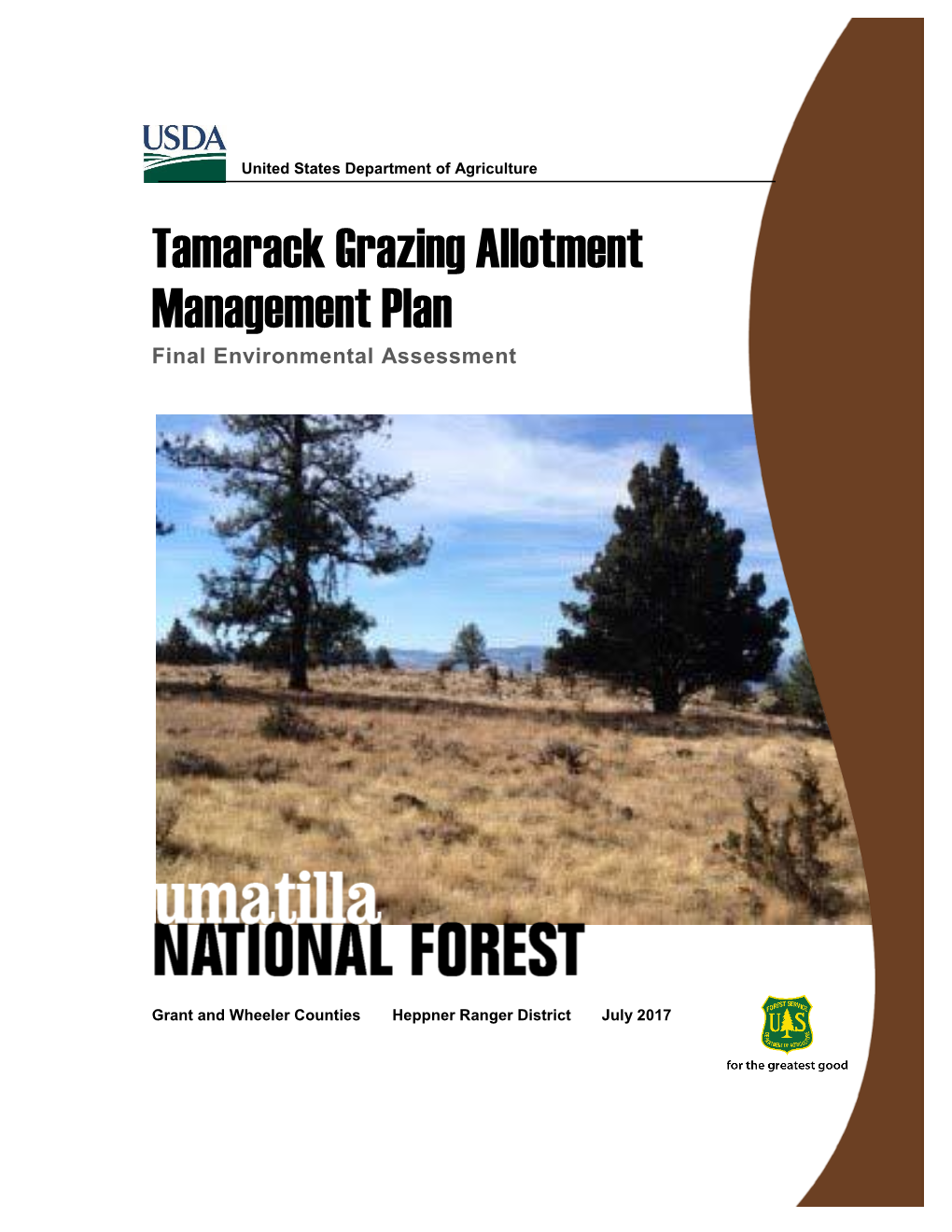 Tamarack Grazing Allotment Management Plan