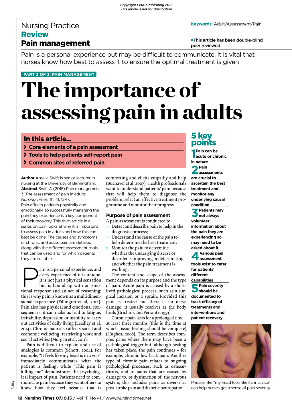 The Importance of Assessing Pain in Adults