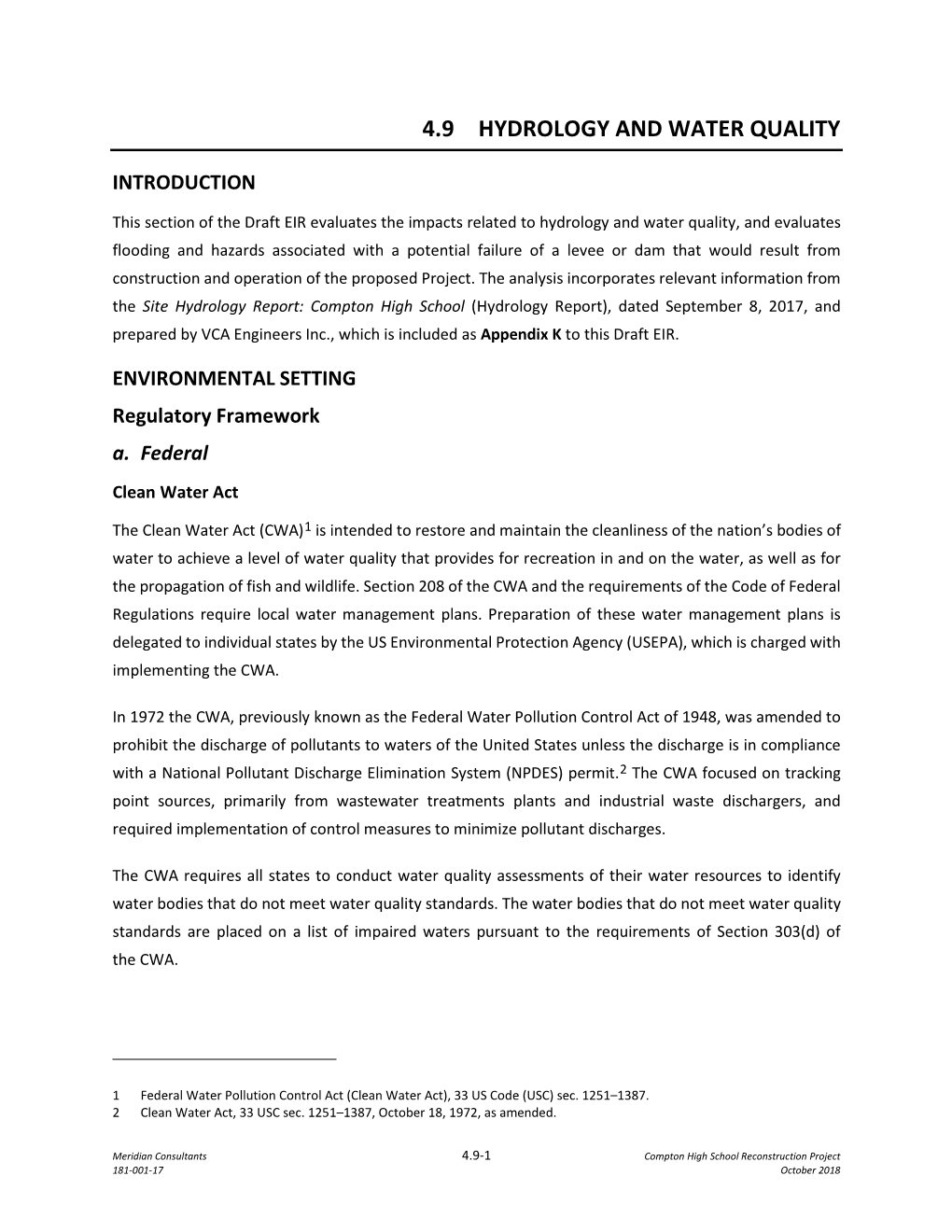 4.9 Hydrology and Water Quality