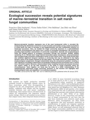 Ecological Succession Reveals Potential Signatures of Marine–Terrestrial Transition in Salt Marsh Fungal Communities