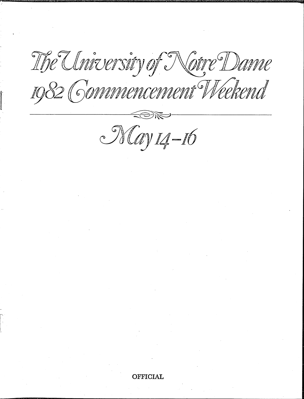 1982-05-17 University of Notre Dame Commencement Program